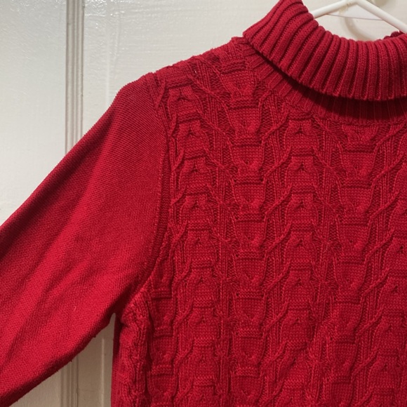 coldwater creek red knit turtleneck women’s medium - Picture 2 of 5